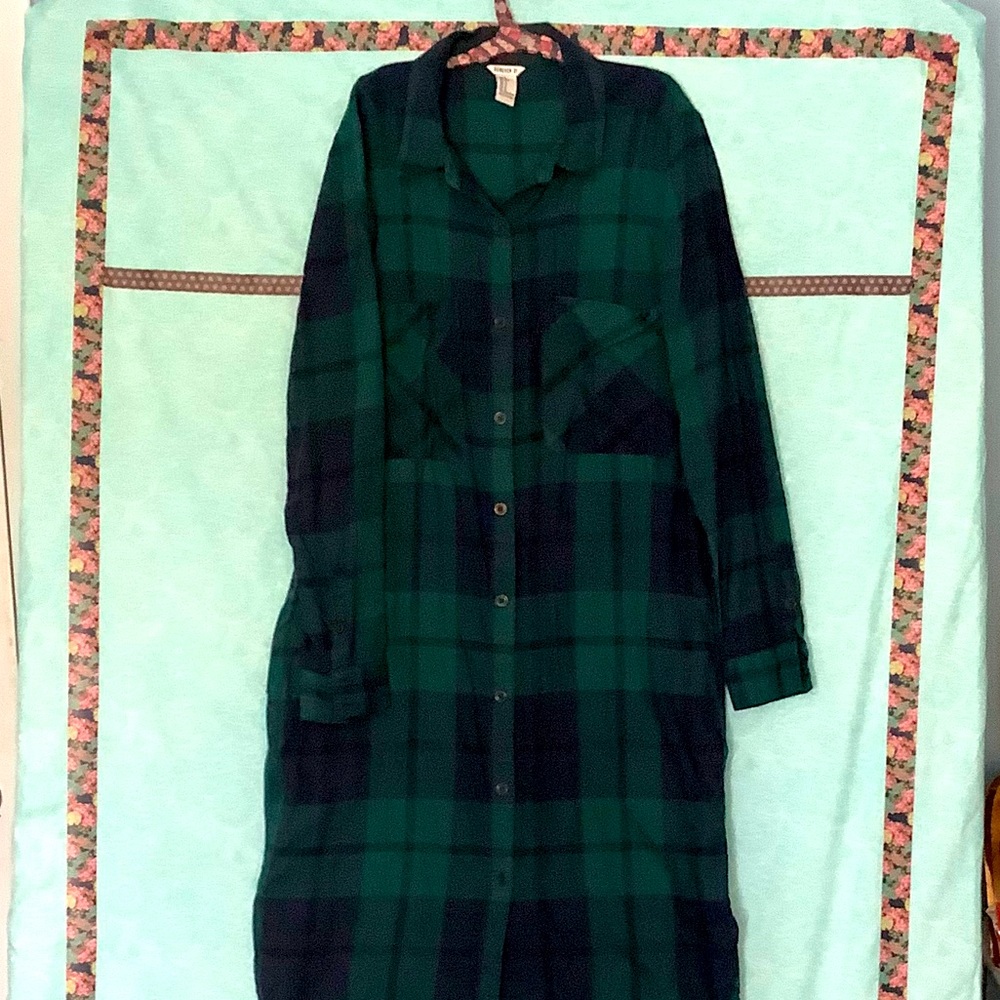 3/$30 NEW! Forever 21 Plaid Button Down Shirt Dress